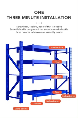 200KG Load Warehouse Medium Duty Racks Industrial Racking Systems Custom Color