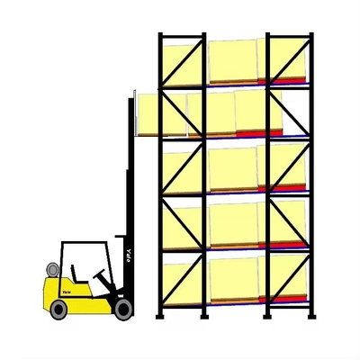 Customized Q235B Steel Push Back Shelving Storage Racks With Adjustable Beam Levels