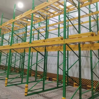 Customized Q235B Steel Push Back Shelving Storage Racks With Adjustable Beam Levels