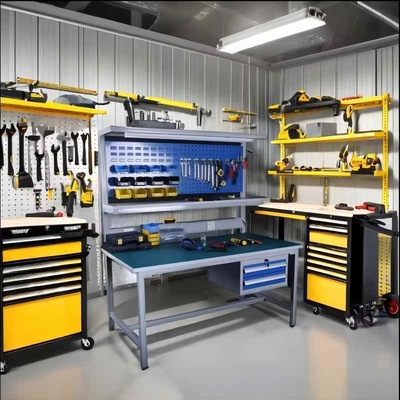 Customized Grade Heavy-Duty Garage Workbench With Fixed Mobility And Combined Cabinets