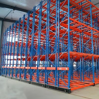Stahl-Schwerlast-motorisiertes mobiles Regalsystem mit bis zu 90 m Trolley-Länge