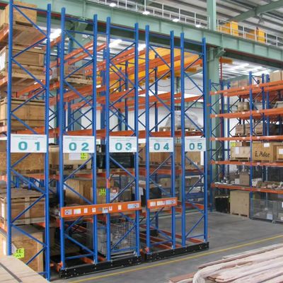 High Density Mobile Shelf System 15m Höhe 30000kg/Schicht Pulverbeschichtung Finish