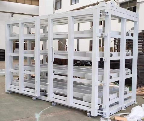 Multi-Level Hand-Cranked Roll out Sheet Metal Rack for Heavy-Duty Sheet/Plate Storage